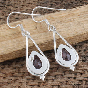 Pendientes Colgantes de Plata de Ley S925 con Amatista y Cuarzo Lavanda, Corte Lágrima Vintage, Joyería de Moda al por Mayor - Product Image 6