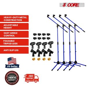 Support de microphone trépied réglable, lot de 4, bras articulé robuste de 18 à 72 pouces, pieds de microphone sur pied - Product Image 4