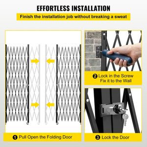 Cancello di Sicurezza Pieghevole in Acciaio a Fisarmonica 6 1/2FT H X 12FT L, Cancello Espandibile Flessibile per Maggiore Sicurezza - Product Image 6