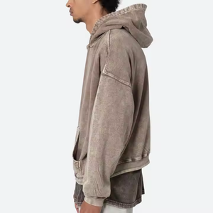 เสื้อฮู้ดดี้พรีเมียมเนื้อหนา ย้อมสีแบบวินเทจ ลุคดิสเทรส สำหรับผู้ชายและผู้หญิง เสื้อฮู้ดดี้สตรีทแวร์แบบดิสเทรสสั่งทำพิเศษ - Product Image 2