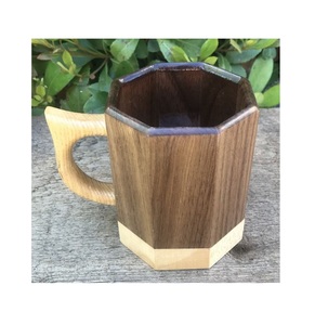 Eco Friendly Wooden Coffee Mug Handmade Solid Wood Cup Natural Finish Rustic Design for Tea Coffee Juice - Product Image 4