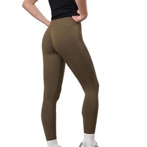 Legging léger marron olive pour femme, coupe compressive, taille haute, extensible, pour l'entraînement, le yoga et les activités sportives - Product Image 2