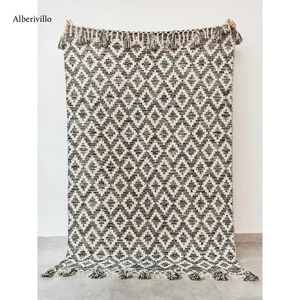 มอร็อกโกพรมสําหรับห้องนอนหอพักห้องนอนโบฮีเมียนพรมพื้นที่ลื่นรูปแบบเรขาคณิต Boho ปักห้องน้ํา - Product Image 5