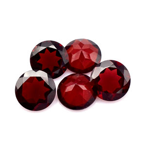 Lote al por mayor de piedras preciosas sueltas de granate rojo natural de 6x6 mm, talla redonda facetada, calibradas, para fabricación de joyas, calidad AAA++, dureza 7.5 - Product Image 1