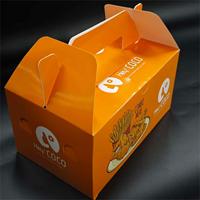 Boîte à emporter en carton écologique personnalisable avec logo, fond automatique, pour poulet frit, conteneur de restauration rapide avec poignée
