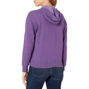 Women's Solid Color Heavyweight Fleece <b>Zipper</b> Hoodie Casual Blank Streetwear Style Jogging outdoor Wear Sports Zip-Up Hoodie - Product Image 4