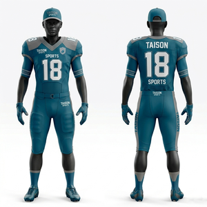 Women American Football Uniform 280 GSM Poly Spandex <b>Mint</b> <b>Green</b> Navy Side Panel Tackle Twill Sublimation Logo Athletic Fit - Product Image 6