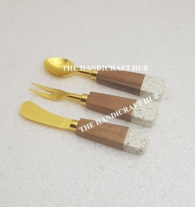 Juego de utensilios de cocina para queso de último diseño, juego de cubiertos de acero inoxidable con mango de resina de madera a un precio mayorista muy bajo. - Product Image 6