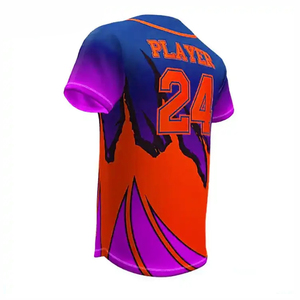 Maillot de baseball respirant à séchage rapide en 100 % polyester, manches courtes, vêtements de sport, personnalisable avec le nom de l'équipe, vente chaude OEM/ODM - Product Image 6