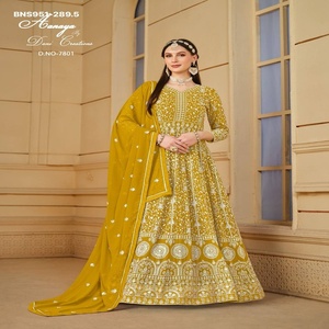 Colección de Vestidos Largos de Fiesta en Faux Georgette con Bordados y Dupatta, Proveedor de Moda Femenina de Surat - Product Image 1