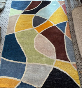 Tapis KNOT RUG en laine tuftée à la main, haute qualité, fait main, écologique, antidérapant, multicolore, pour salon, enfants, hôtels, bureau - Product Image 3