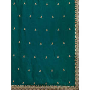 Charming Green Zari Embroidered Silk Reception <b>Saree</b> with Blouse for Women - Product Image 1