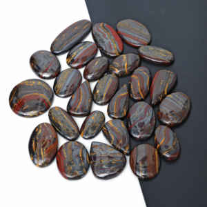 พลอยเหล็กไทเกอร์ธรรมชาติทรงหลวมหลากสีขนาด 20-35 มม. สำหรับทำจี้ แหวน เครื่องประดับเงิน - Product Image 5