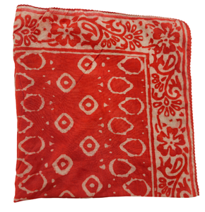 Handmade Block Printed Floral & Colorful Pattern 53x53cm Cotton Bandana <b>Scarf</b> for Women-Spring/Summer Use - Product Image 5