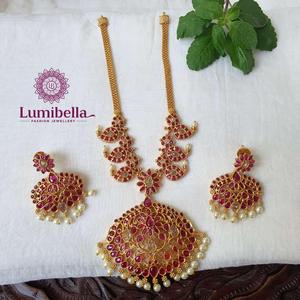 24K Gold Plated Designer Fashion Jewelry Set-Trendy Earring and Necklace Set - Product Image 4