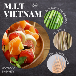 ไม้เสียบอาหารจากไม้ไผ่ธรรมชาติ ขนาด 10 นิ้ว ผิวเรียบ แข็งแรง ปลอดภัยสำหรับการใช้ทำบาร์บีคิวและอาหาร - Product Image 3