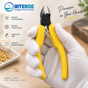 Pince coupante de précision professionnelle pour la fabrication de bijoux, coupe-fil en acier inoxydable, manche jaune, outil de perlage DIY intensif - Product Image 4