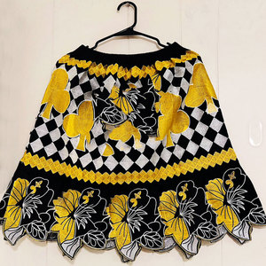 New Women's High Street Style Elastic Waist A-Line Design Viscose/Polyester Hawaiian Polynesian Micronesia Flower Pattern <b>Skirt</b> - Product Image 2