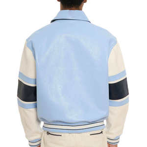 Custom Men's <b>Varsity</b> <b>Jackets</b> Casual Breathable Leather Sleeve Blank <b>Plain</b> Embroidery Letterman <b>Jacket</b> - Product Image 5