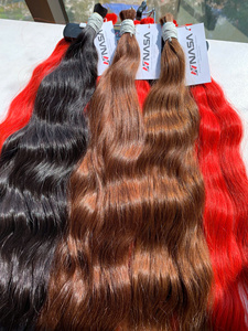 Top Selling Nasa Hair Bulk Remy Natural Wave Vietnamese Hair Extensions Double Drown 100grams <b>Lighter</b> Colors 30 Inches - Product Image 3
