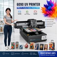 Printer UV Flatbed 6090 DX7 XP600 I3200HD Print Head PVC/ Telur/Kartu/Botol/Bola Golf/Casing Ponsel/TPU Patch Printer 600x900mm