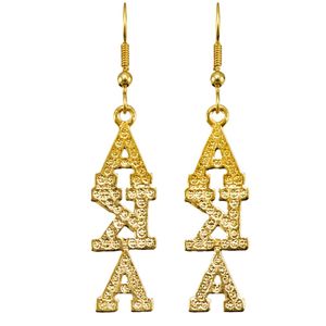 Pendientes de Cristal Austriaco Brillantes, Color Dorado, Joyería Colgante de Moda, Elegantes Pendientes con Diseño de Letras, Accesorio de Regalo para Mujer - Product Image 6