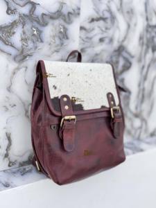 Sac à dos en cuir de vache véritable, style western, sacs d'école unisexes, 2 en 1, multi-usages, sacs de créateur unisexes de haute qualité - Product Image 3