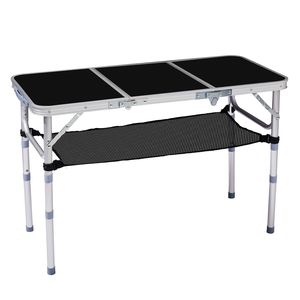 Tavolo da Campeggio Pieghevole da Esterno 3ft, Tavolo da Picnic Portatile con 3 Altezze Regolabili, Piccolo, in Alluminio, Leggero e Richiudibile per Patio e Parco - Product Image 1