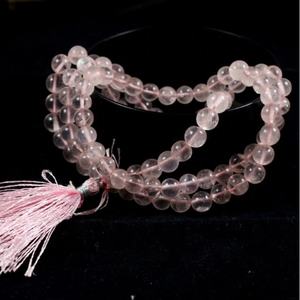 สร้อยคอหินควอตซ์บราซิลสีขาวแบบผูกปม,ประคำสวดมนต์ทางจิตวิญญาณแบบมีพู่108 Jap Mala - Product Image 2
