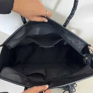 Nouveauté Sac à main de grande capacité de créateur Sac à bandoulière Sac à main de luxe en cuir travaillé à la main Sac cabas pour femme avec pierre turquoise et franges - Product Image 6