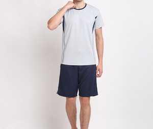 Conjunto Deportivo para Hombre, Camiseta y Pantalones Cortos Ligeros y Transpirables, de Algodón, Color Sólido, Manga Corta, para Correr - Product Image 1