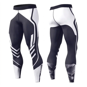 Pantalones de compresión estampados de cintura alta para hombre, leggings deportivos Dry-Fit, joggers ajustados para entrenamiento, pantalones deportivos para fitness - Product Image 2