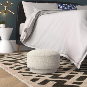 Snugge moderne rond Boucle pouf rembourré pour salon repose-pieds ou siège personnalisable élégant Accent tabouret Design - Product Image 1