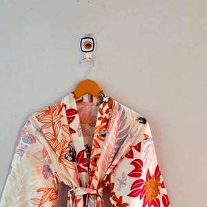 Elegant Gown Cotton <b>Kimono</b> Soft and Comfortable Bath Robe <b>Beach</b> Wear Gift for Her Floral Print Robe New Design <b>Kimono</b> Robe - Product Image 1