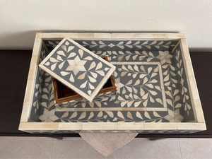 High Quality Bone Inlay Serving <b>Tray</b> <b>for</b> Restaurant or Home <b>Decor</b> Hand Polish Product - Product Image 5