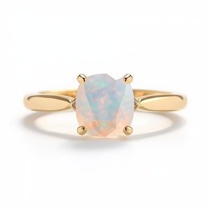 Jewellery Fashion <b>Rings</b> 10K Solid Gold Cushion <b>Opal</b> Cathedral <b>Ring</b> <b>for</b> <b>Women</b> Fine Jewelry OEM ODM Wholesale Manufacturer - Product Image 4