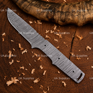 Cuchillo de Caza de Acero de Damasco Hecho a Mano Directo de Fábrica, Hoja en Bruto de Punta Caída, Espiga Completa, DIY, OEM, Personalizado - Product Image 2