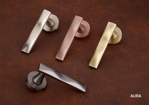 Juego de manija de puerta interior moderna y sencilla de latón con cerradura de embutir, mecanismo silencioso de doble barra para dormitorio y herrajes de muebles - Product Image 3