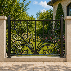 Panneau de clôture décoratif pour la maison, panneaux de clôture en fer forgé, clôture extérieure en acier durable, design élégant et sécurisé pour le jardin - Product Image 1