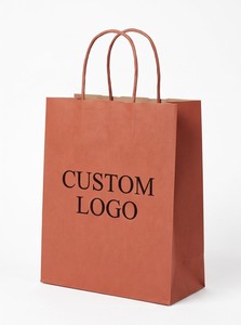Ready to Ship Brown White Kraft Paper <b>Bags</b> with Handles Colorful Food Party Gift Shopping Favor for Exhibition Supermarket Use - Product Image 6