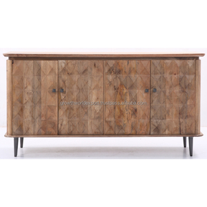 Premium CNC Design Sculpture En Bois 4 portes Buffet pour Stockage À La Main En Bois Salon Abordable Meilleur Buffet Meubles 2024 - Product Image 3