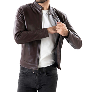<b>Men's</b> <b>Leather</b> Motorcycle <b>Jacket</b> Genuine <b>Leather</b> Outerwear with Durable Stitching and Premium Finish - Product Image 4