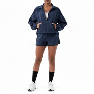Conjunto Deportivo Unisex de Secado Rápido, Transpirable y Ecológico, Corte Regular, Chaqueta Deportiva de Manga Larga con Logotipo Estampado/Sólido en la Parte Delantera para Yoga - Product Image 1