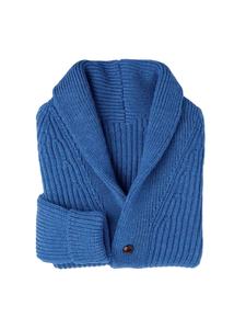 เสื้อสเวตเตอร์ไหมพรมผู้ชายสำหรับฤดูหนาว ลายทาง ติดกระดุม คอปกพับได้ ป้องกันการหดตัว ผลิตจากวัสดุแท้ 100% - Product Image 6