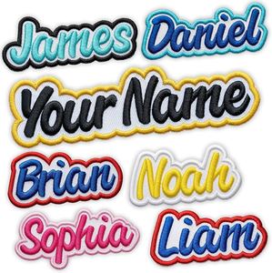 Custom Embroidered <b>Iron</b>-<b>On</b> <b>Name</b> Patches for Cloth Use in Various Colors and Styles - Product Image 3
