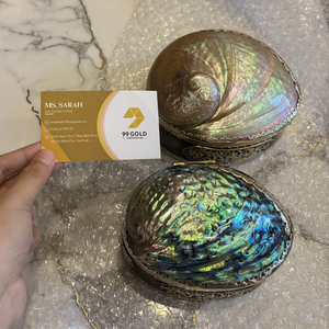 Handcrafted Vintage <b>Shell</b> Trinket Box | Rainbow Shimmer <b>Abalone</b> Storage | Aesthetic Keepsake Gift - Product Image 5