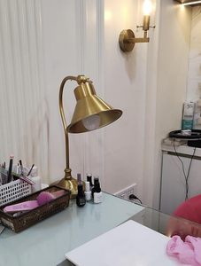 Premium Antique Brass <b>Desk</b> Table Lamp Curved Design Adjustable Head Office Study Reading Lamp Supports LED and CFL - Product Image 2