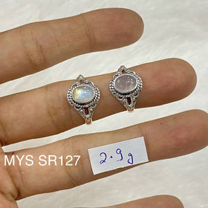 Anillo de Plata de Ley 925 Sólido Hecho a Mano con Labradorita Natural y Cuarzo Rosa, Venta al por Mayor, Anillos de Boda de Diseño Boho para Mujer - Product Image 1