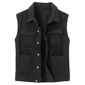 Gilet de motard en denim tricoté à col en V pour homme, style classique, vêtement d'extérieur formel, respirant, écologique, séchage rapide, automne - Product Image 1