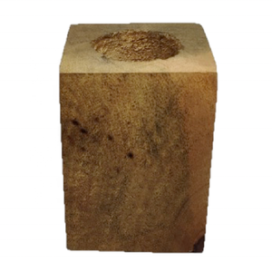 Custom High Quality Handmade Light Brown <b>Tealight</b> Candle Holder Pillar-Shaped Natural Wooden Wax Filling Vintage Unique Home - Product Image 1